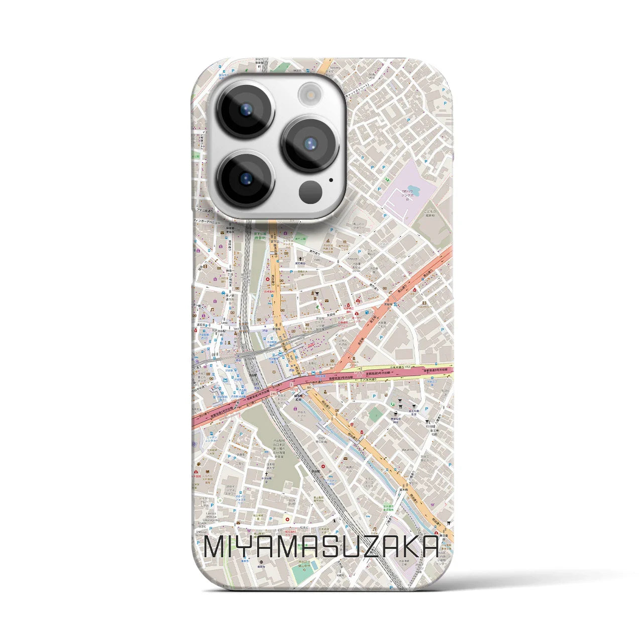 【宮益坂(東京都)】地図柄iPhoneケース(バックカバータイプ)