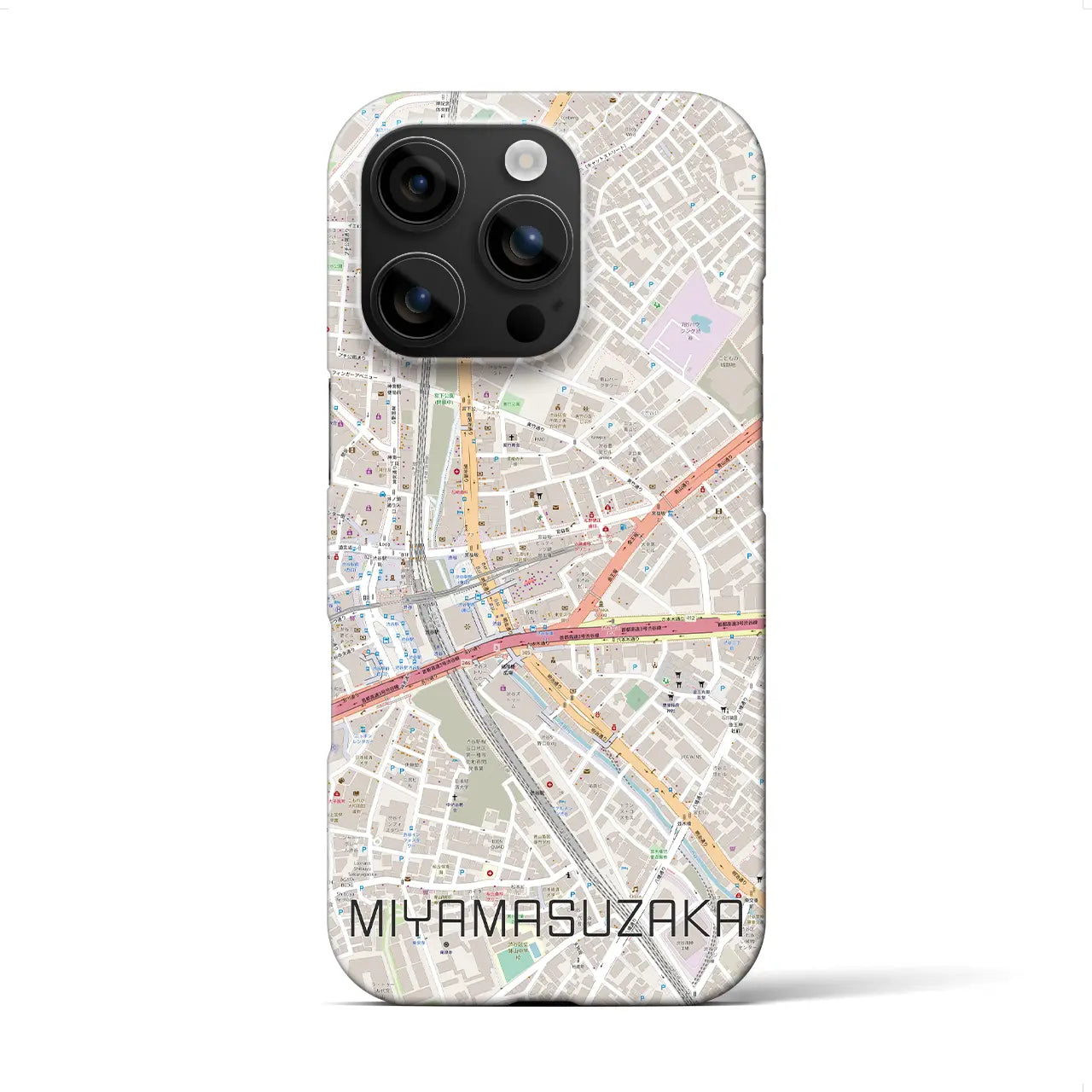 【宮益坂(東京都)】地図柄iPhoneケース(バックカバータイプ)