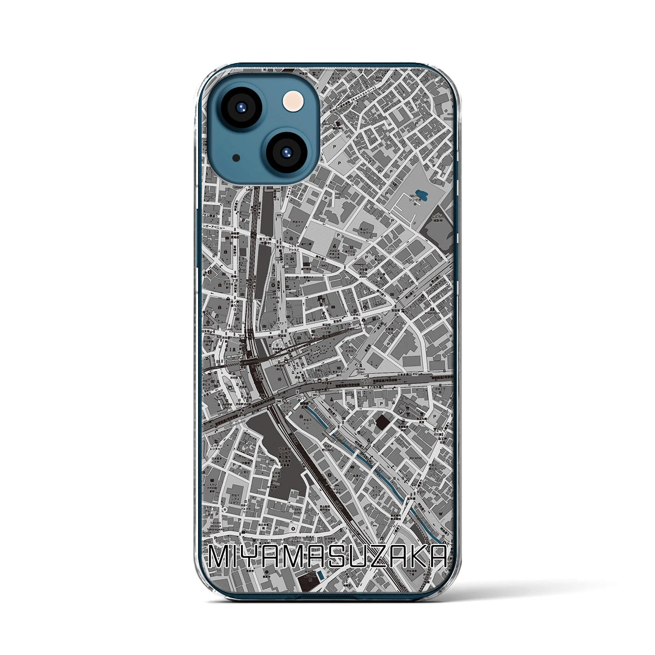 【宮益坂(東京都)】地図柄iPhoneケース(クリアタイプ)
