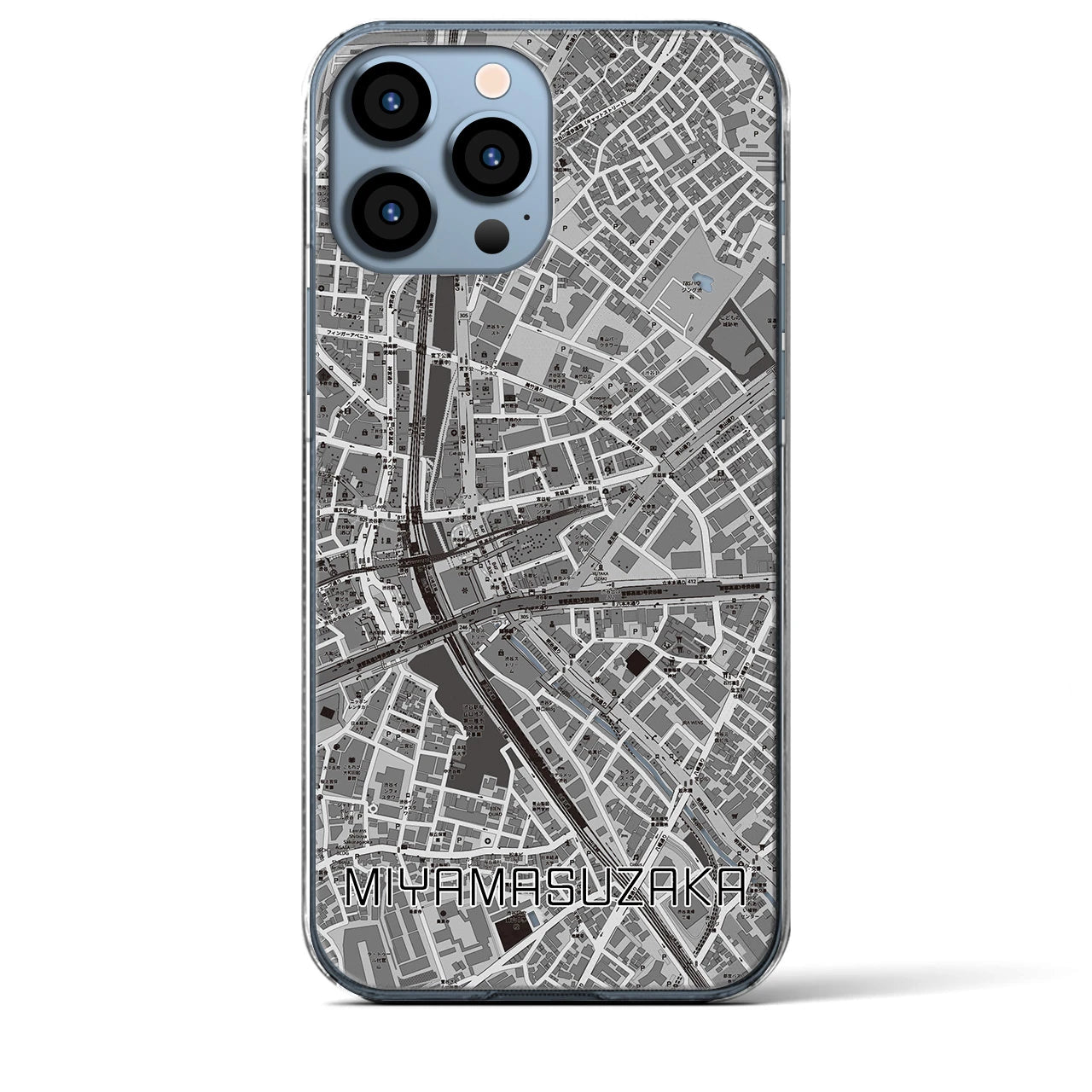 【宮益坂(東京都)】地図柄iPhoneケース(クリアタイプ)