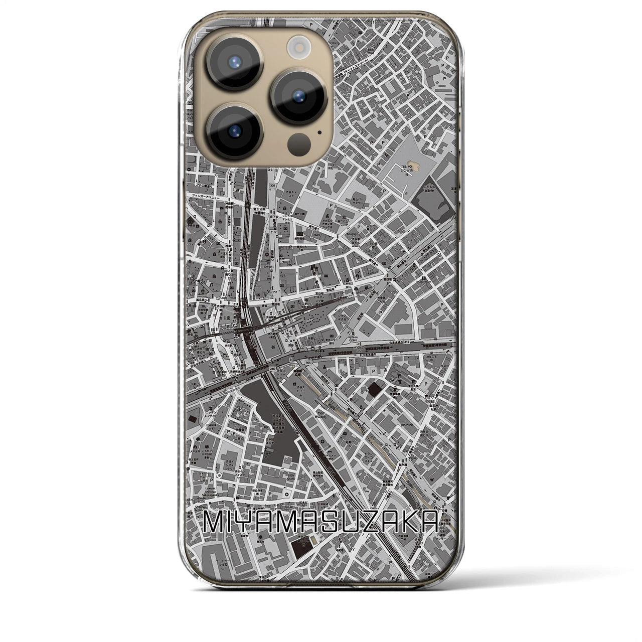 【宮益坂(東京都)】地図柄iPhoneケース(クリアタイプ)