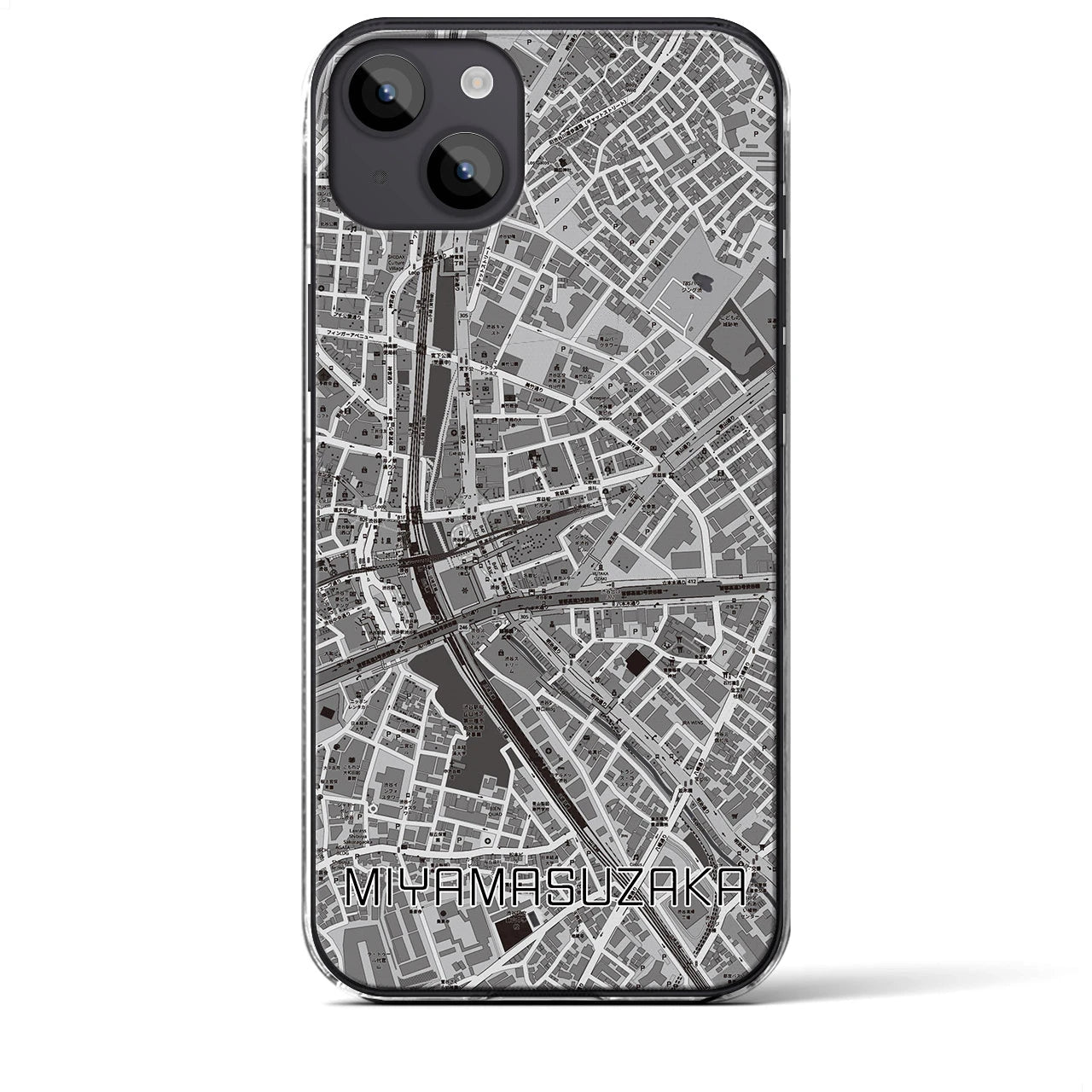 【宮益坂(東京都)】地図柄iPhoneケース(クリアタイプ)