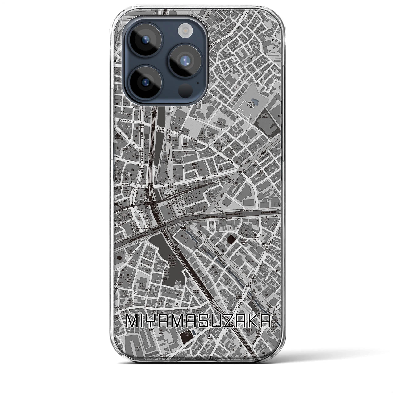 【宮益坂(東京都)】地図柄iPhoneケース(クリアタイプ)
