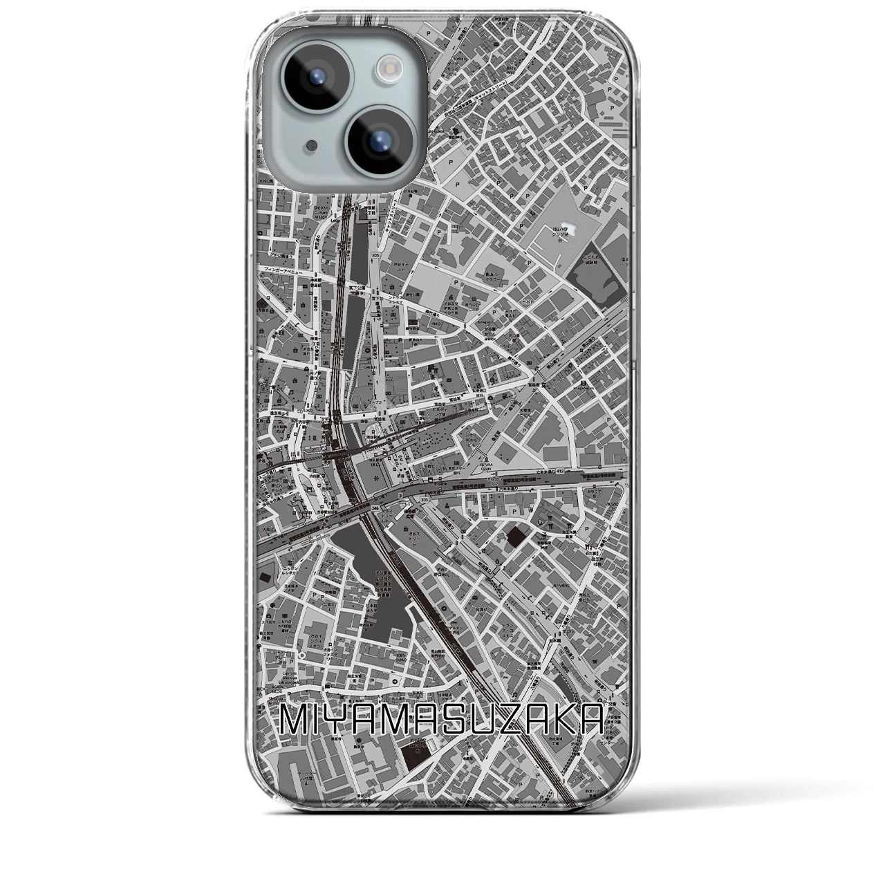 【宮益坂(東京都)】地図柄iPhoneケース(クリアタイプ)