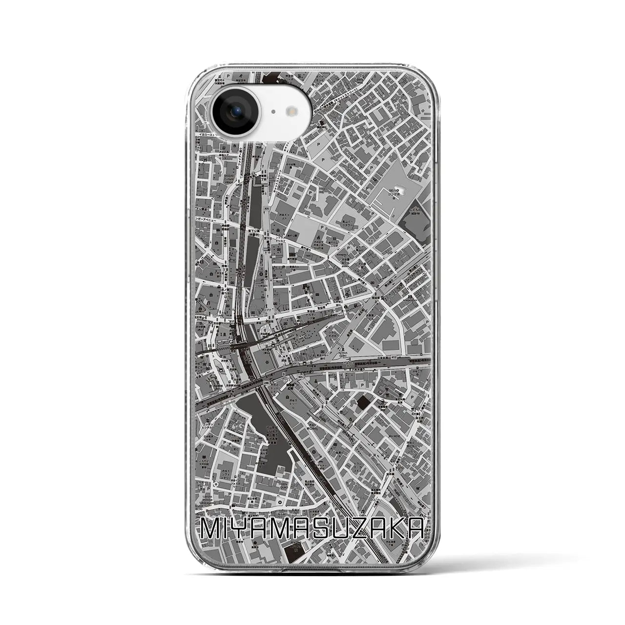 【宮益坂(東京都)】地図柄iPhoneケース(クリアタイプ)