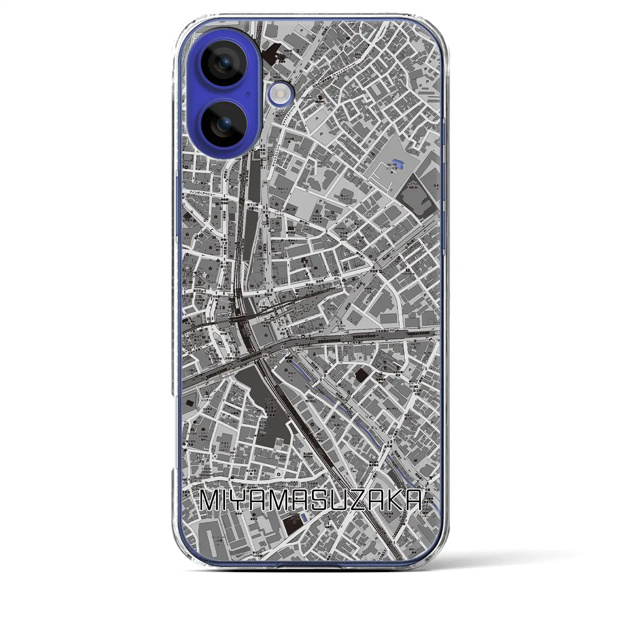 【宮益坂(東京都)】地図柄iPhoneケース(クリアタイプ)