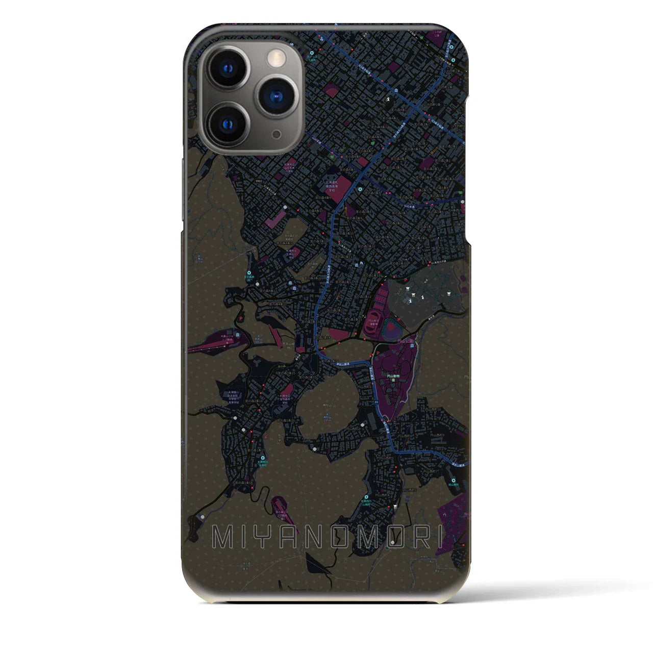 【宮の森(北海道)】地図柄iPhoneケース(バックカバータイプ)