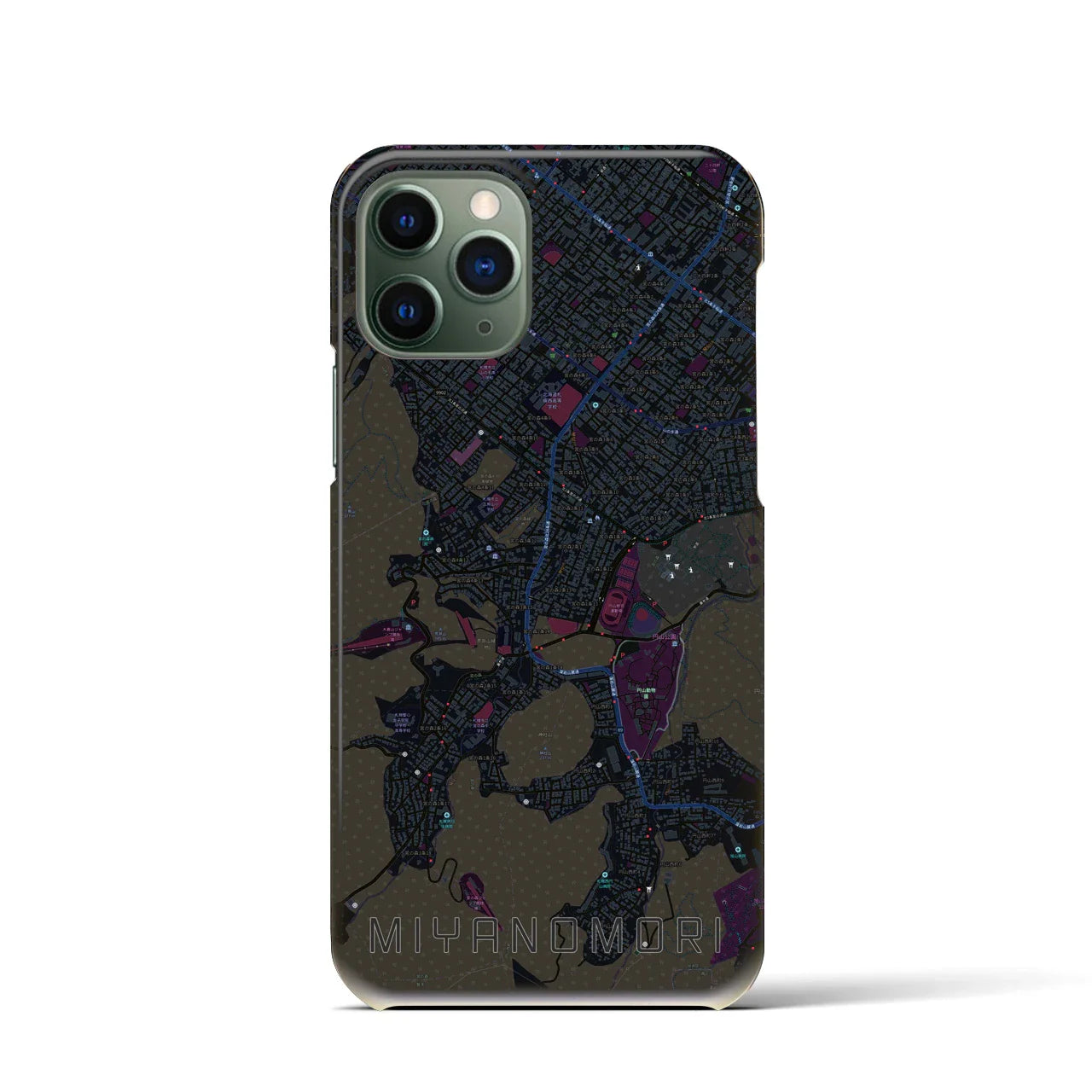 【宮の森(北海道)】地図柄iPhoneケース(バックカバータイプ)