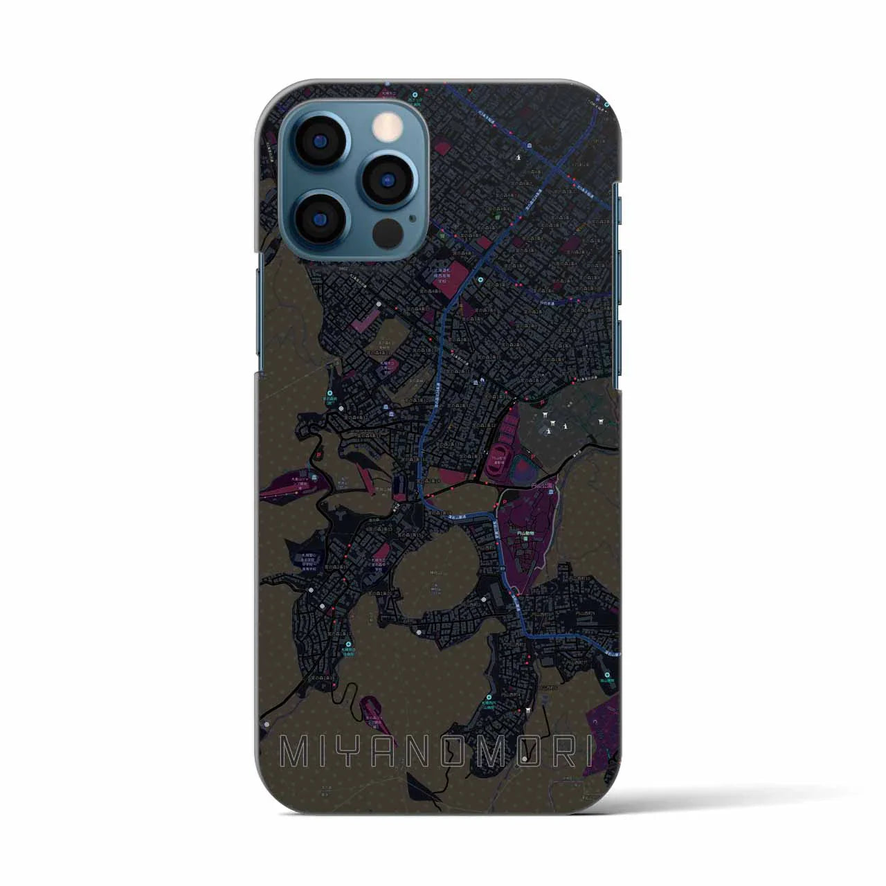 【宮の森(北海道)】地図柄iPhoneケース(バックカバータイプ)