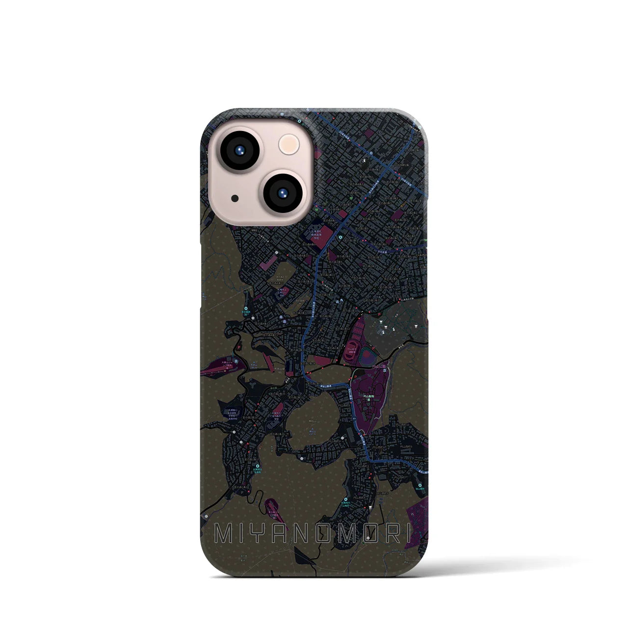 【宮の森(北海道)】地図柄iPhoneケース(バックカバータイプ)