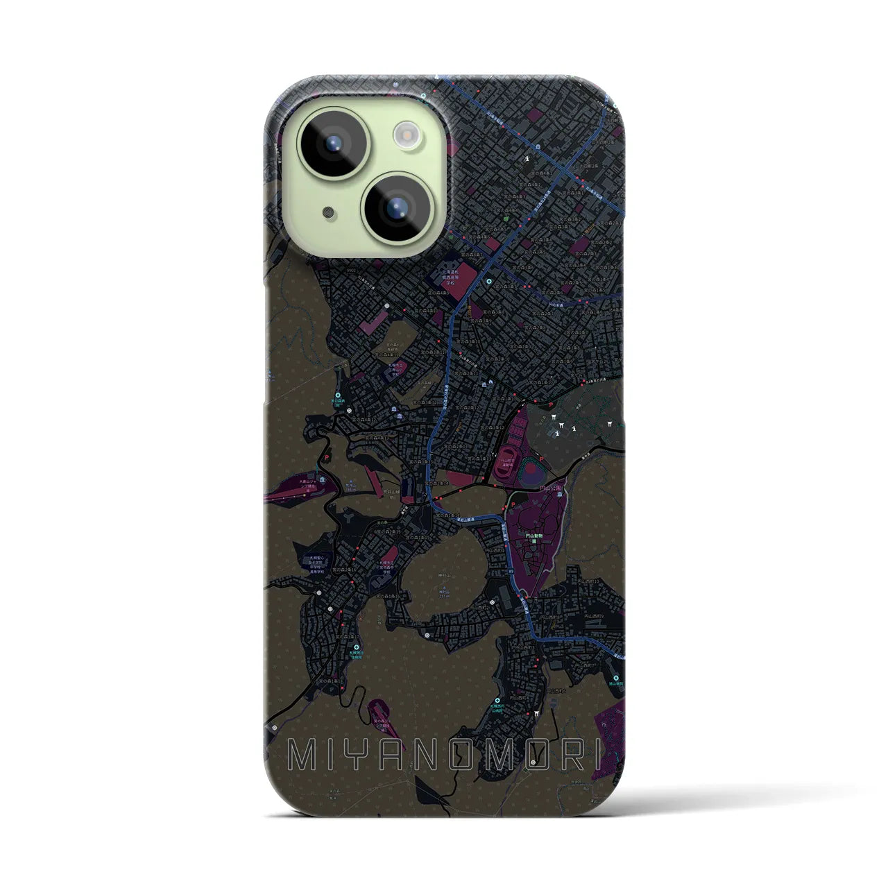 【宮の森(北海道)】地図柄iPhoneケース(バックカバータイプ)