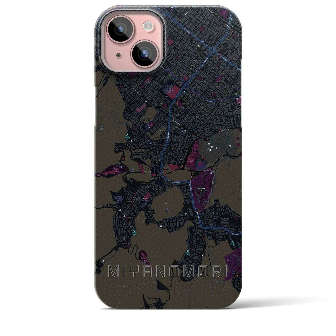 【宮の森(北海道)】地図柄iPhoneケース(バックカバータイプ)