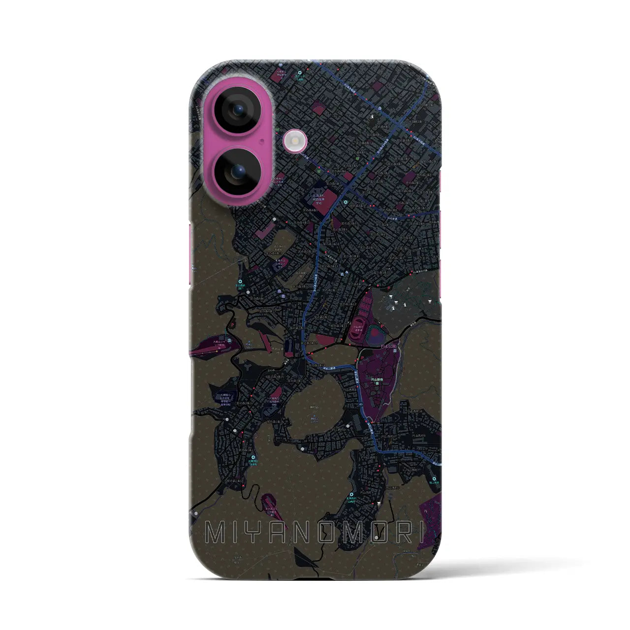 【宮の森(北海道)】地図柄iPhoneケース(バックカバータイプ)
