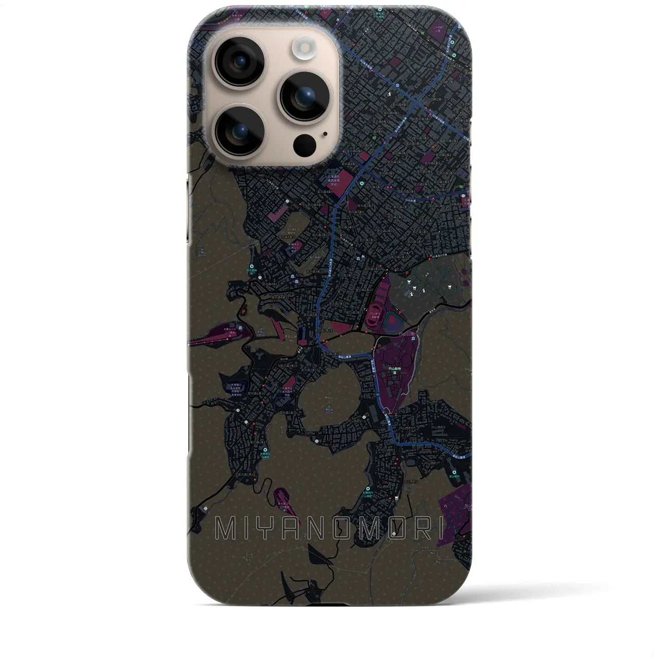 【宮の森(北海道)】地図柄iPhoneケース(バックカバータイプ)
