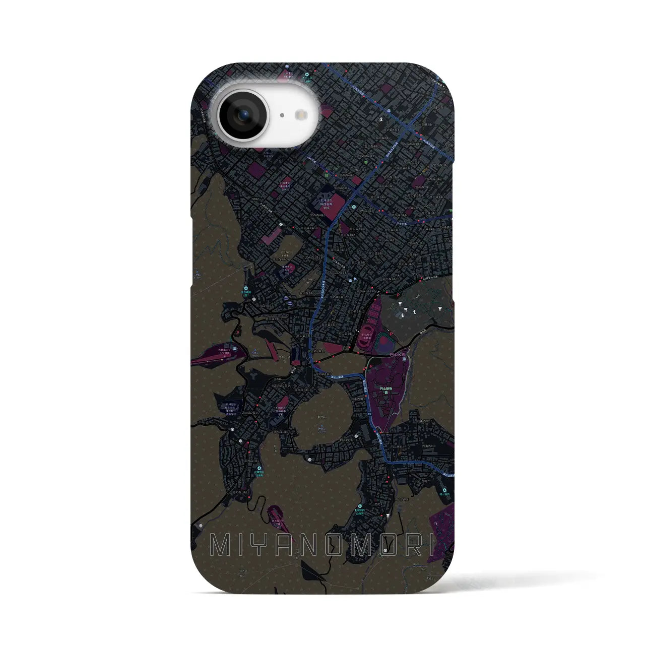 【宮の森(北海道)】地図柄iPhoneケース(バックカバータイプ)