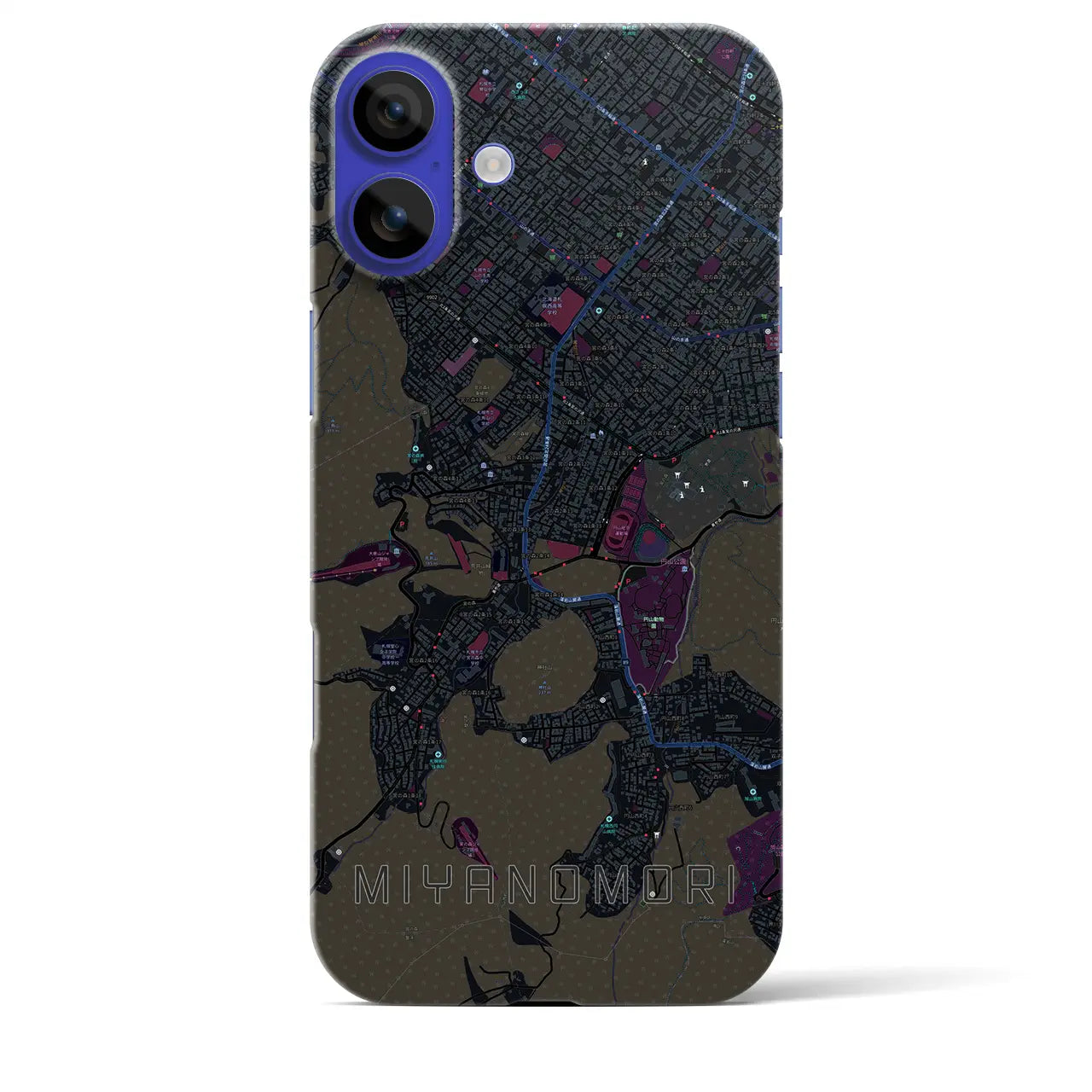 【宮の森(北海道)】地図柄iPhoneケース(バックカバータイプ)
