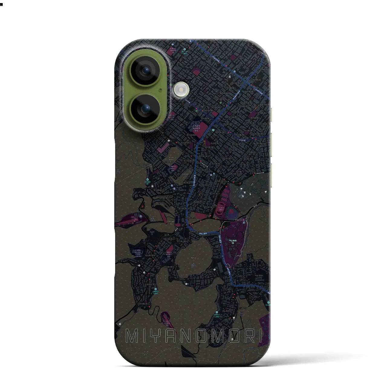 【宮の森(北海道)】地図柄iPhoneケース(バックカバータイプ)