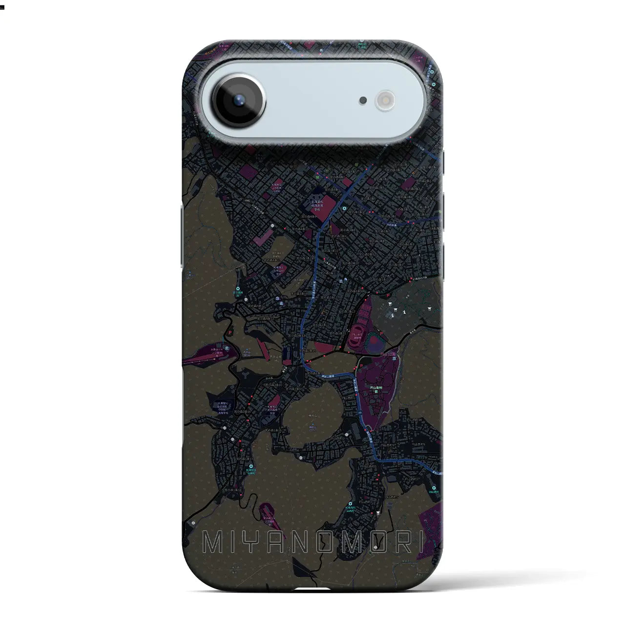 【宮の森(北海道)】地図柄iPhoneケース(バックカバータイプ)