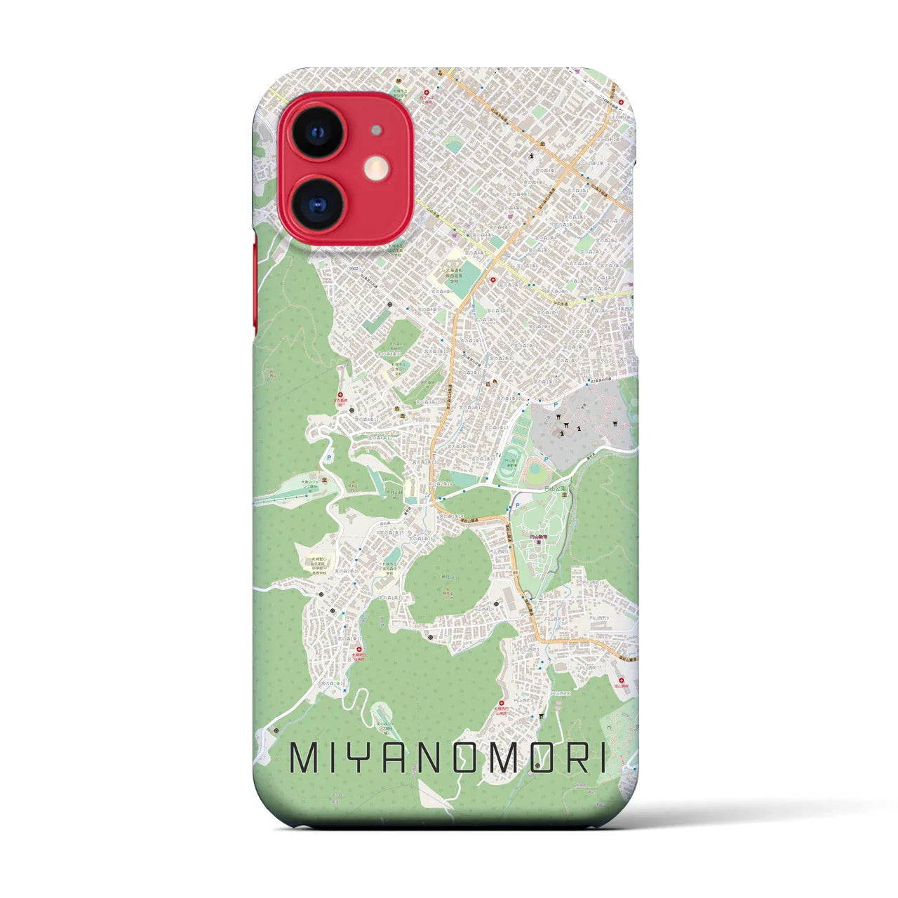 【宮の森(北海道)】地図柄iPhoneケース(バックカバータイプ)