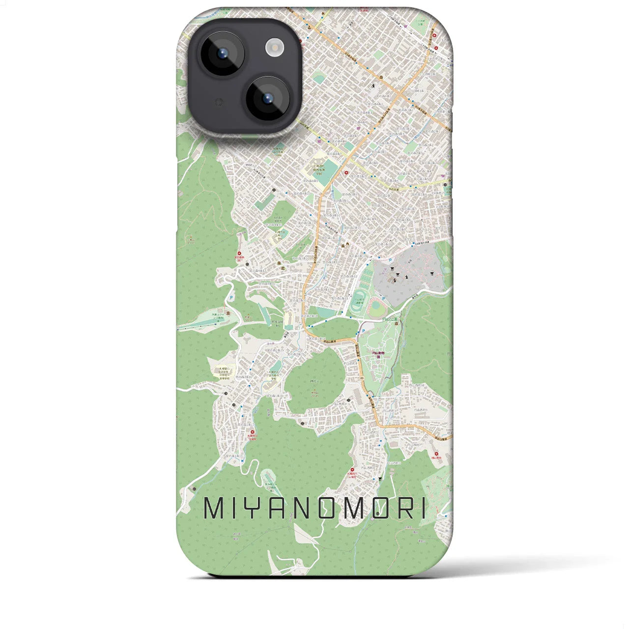 【宮の森(北海道)】地図柄iPhoneケース(バックカバータイプ)