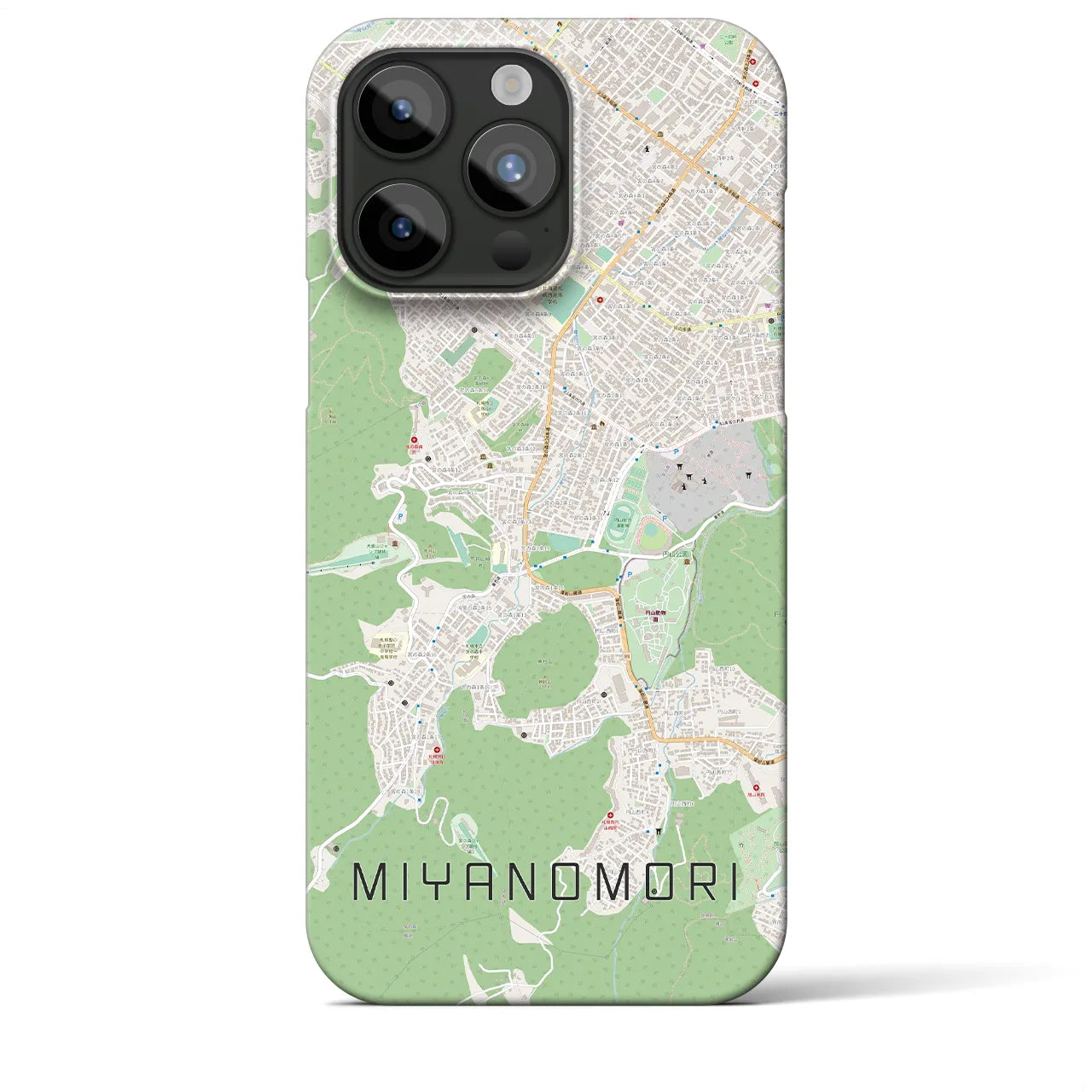 【宮の森(北海道)】地図柄iPhoneケース(バックカバータイプ)