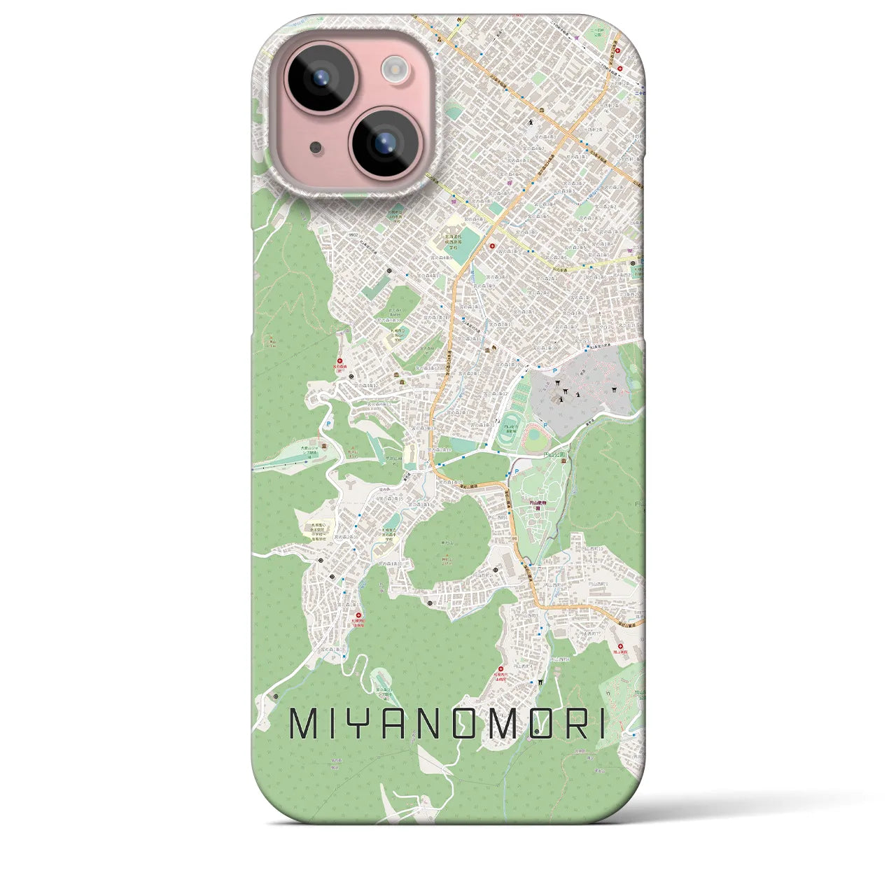 【宮の森(北海道)】地図柄iPhoneケース(バックカバータイプ)