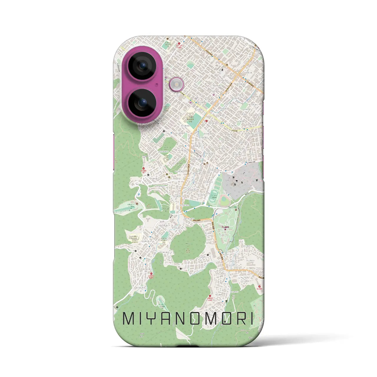 【宮の森(北海道)】地図柄iPhoneケース(バックカバータイプ)