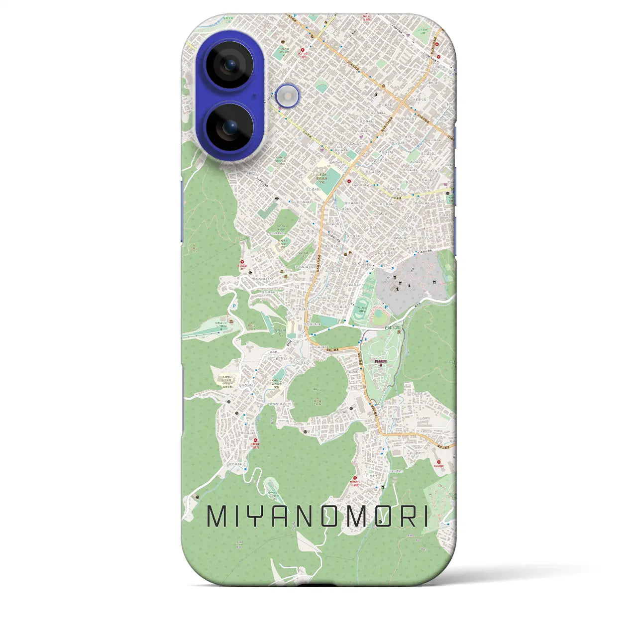 【宮の森(北海道)】地図柄iPhoneケース(バックカバータイプ)ナチュラル・iPhone 16 Pro Max 用