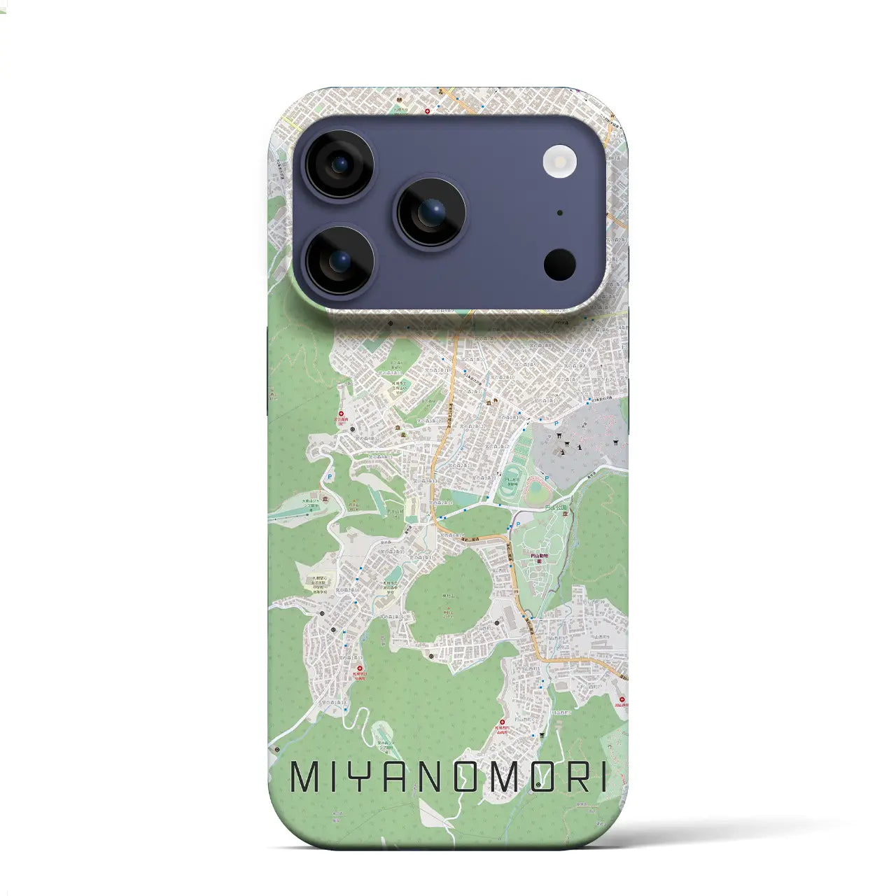 【宮の森(北海道)】地図柄iPhoneケース(バックカバータイプ)ナチュラル・iPhone 17 Pro Max 用