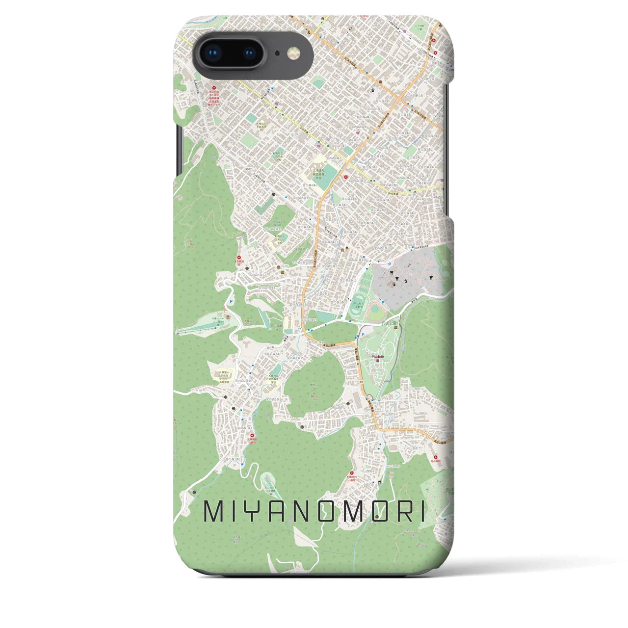 【宮の森(北海道)】地図柄iPhoneケース(バックカバータイプ)