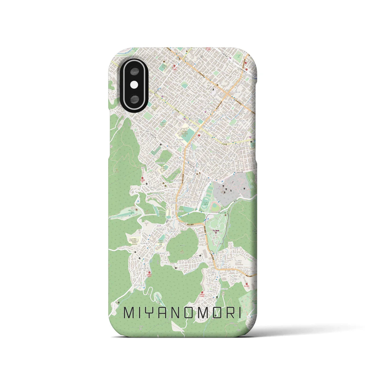 【宮の森(北海道)】地図柄iPhoneケース(バックカバータイプ)