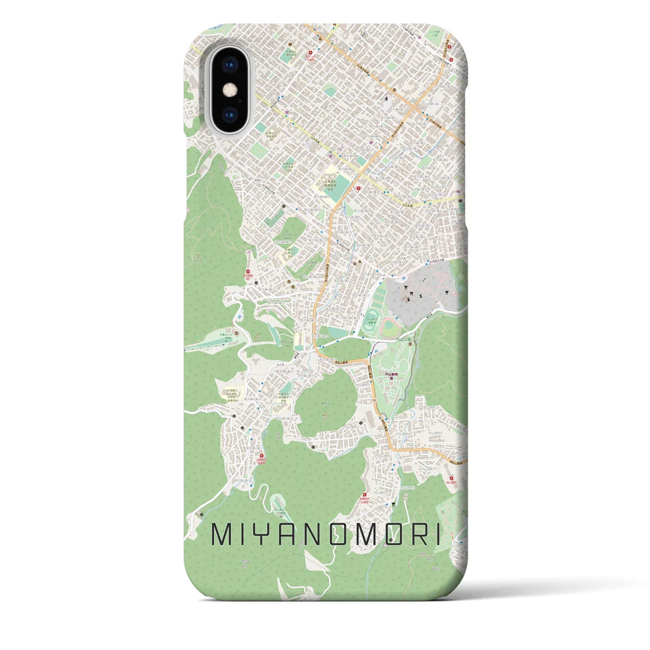 【宮の森(北海道)】地図柄iPhoneケース(バックカバータイプ)