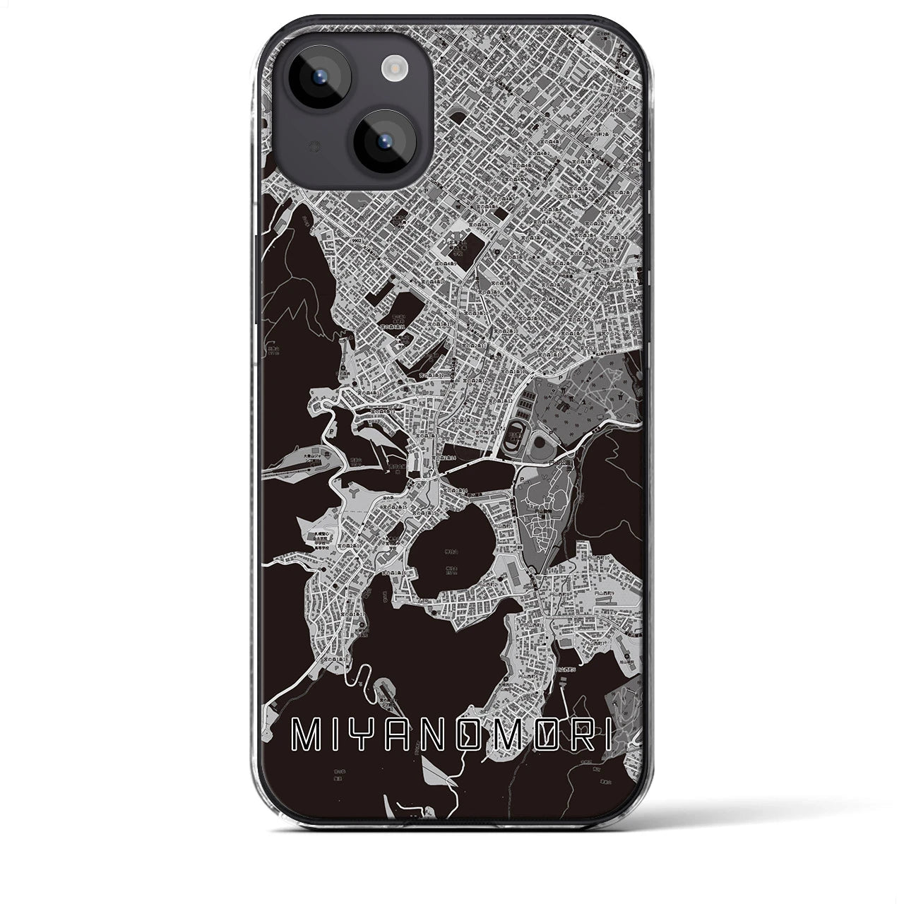 【宮の森(北海道)】地図柄iPhoneケース(クリアタイプ)
