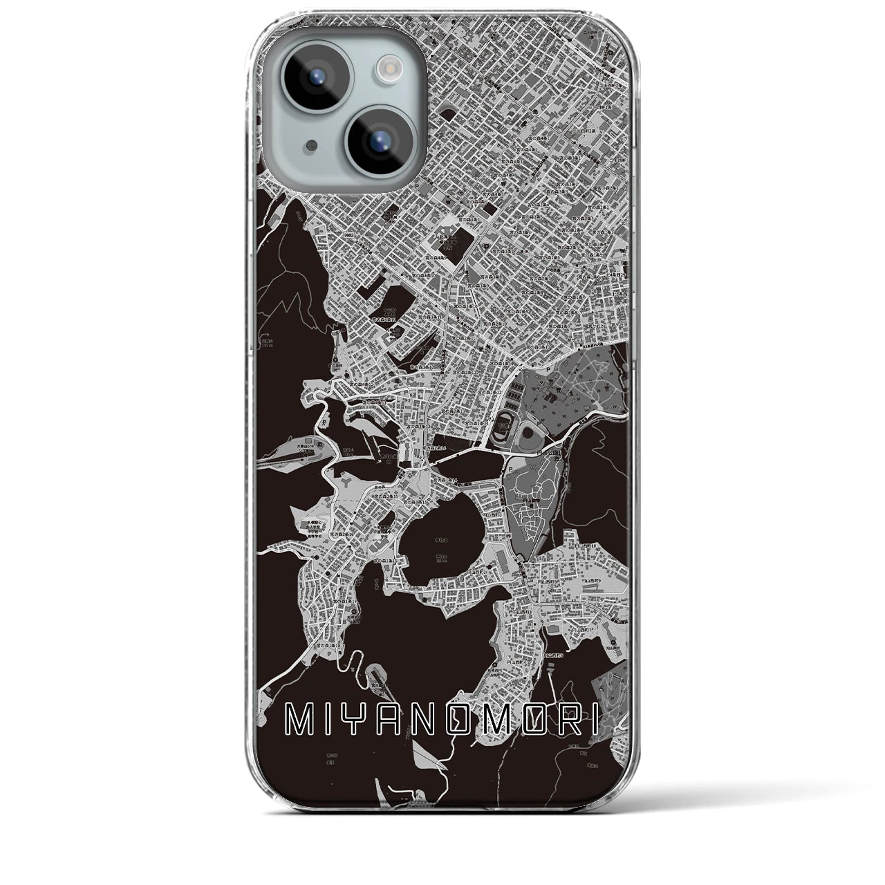 【宮の森(北海道)】地図柄iPhoneケース(クリアタイプ)