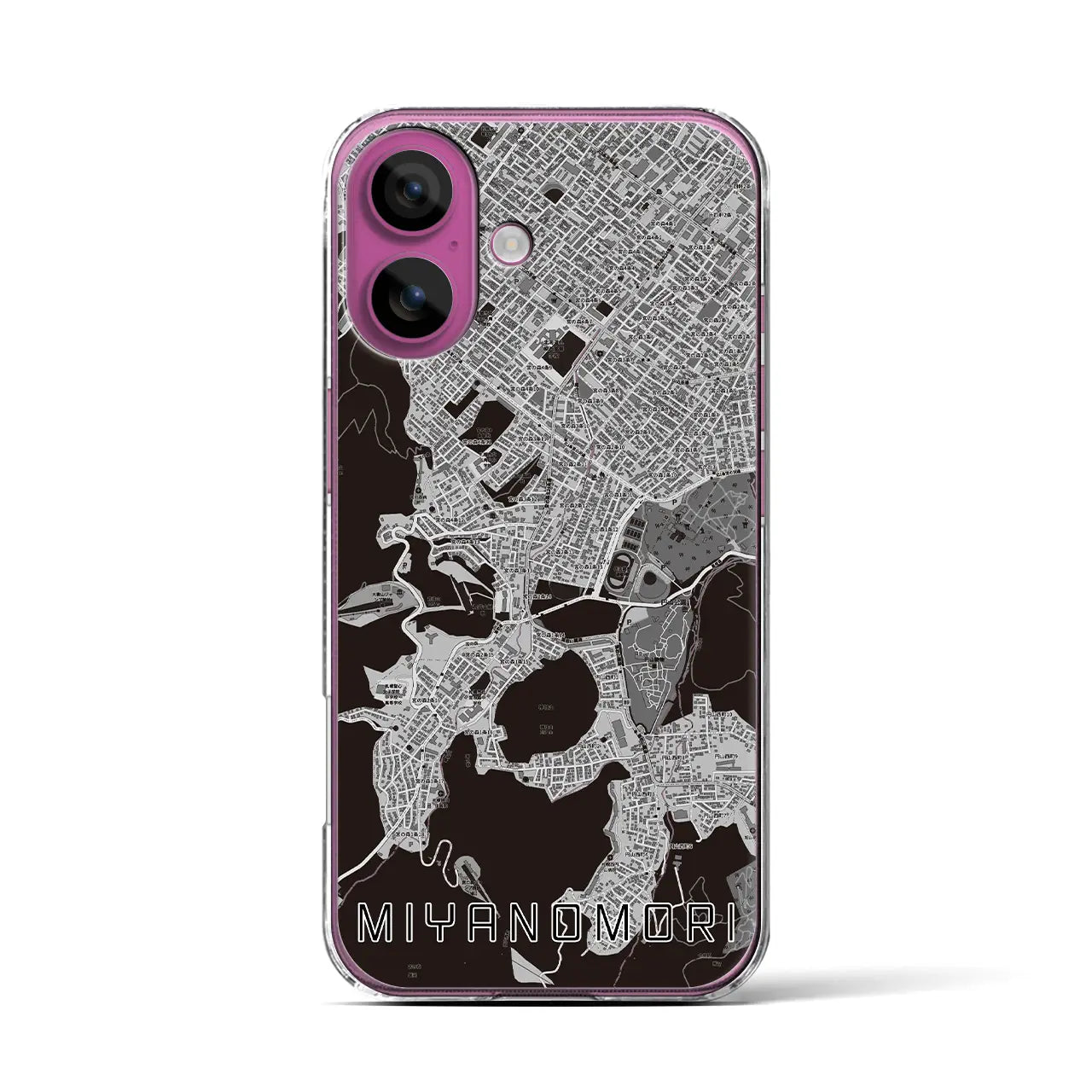 【宮の森(北海道)】地図柄iPhoneケース(クリアタイプ)