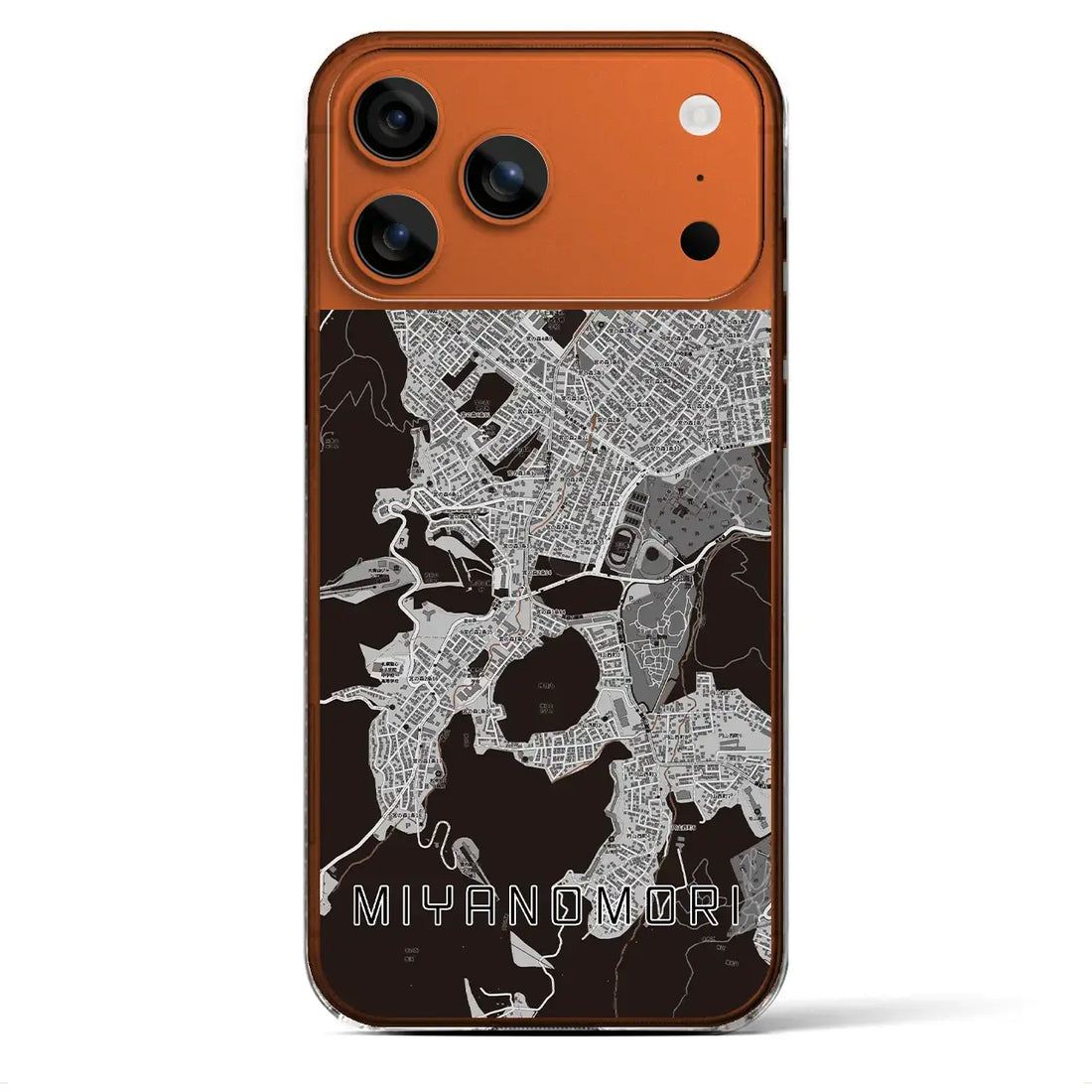 【宮の森(北海道)】地図柄iPhoneケース(クリアタイプ)