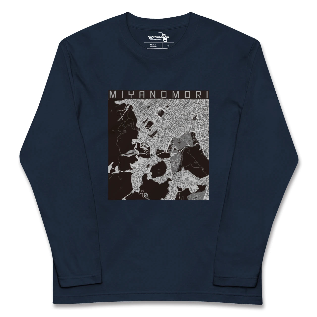 【宮の森(北海道)】地図柄ロングスリーブTシャツ