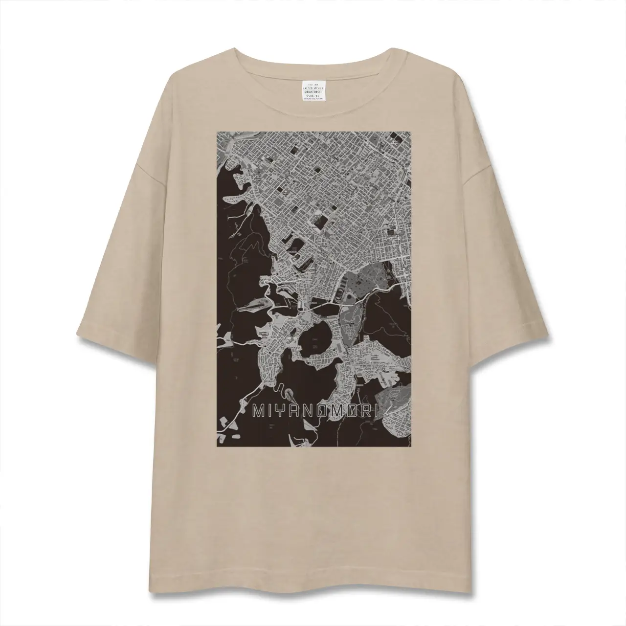 【宮の森(北海道)】地図柄ビッグシルエットTシャツ