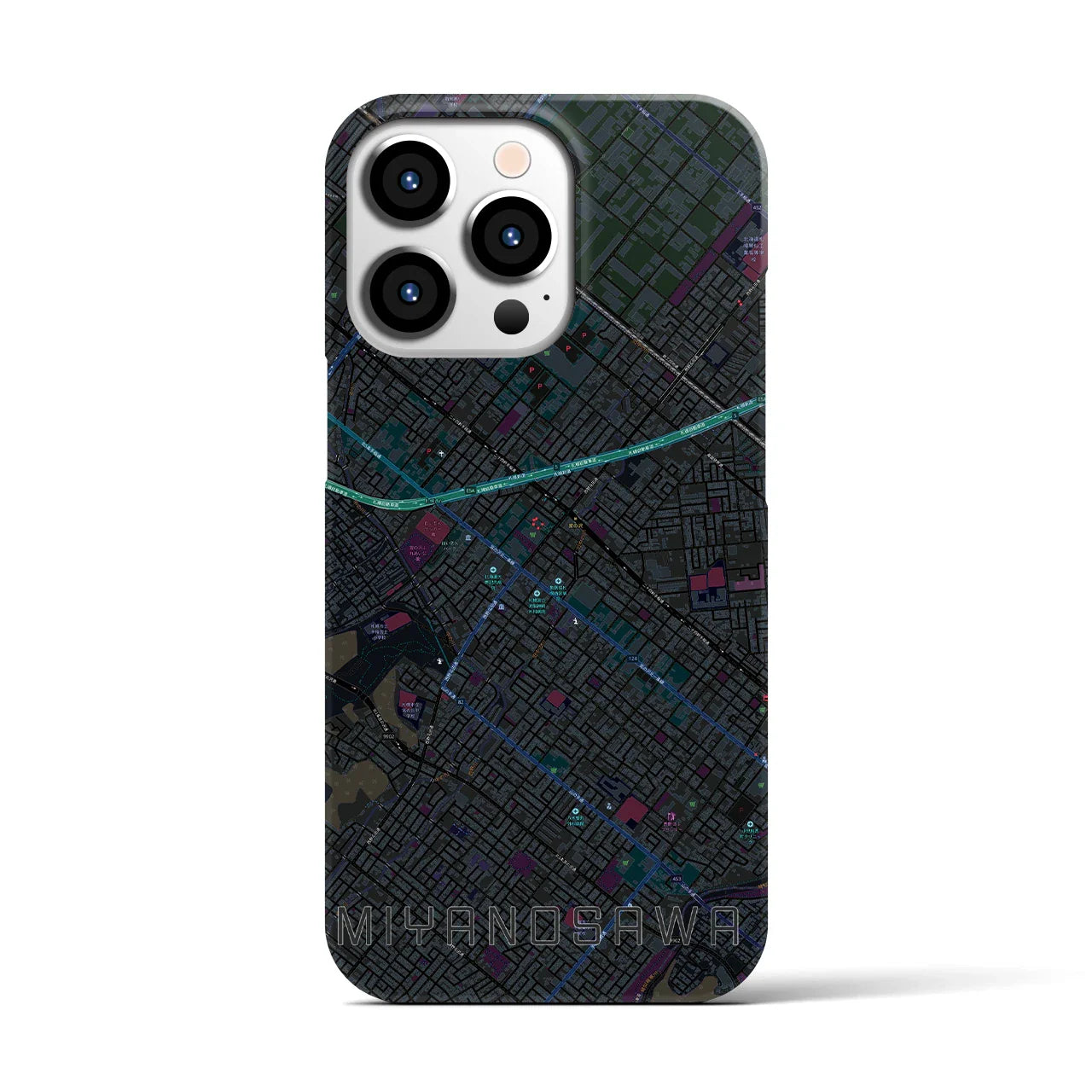 【宮の沢(北海道)】地図柄iPhoneケース(バックカバータイプ)