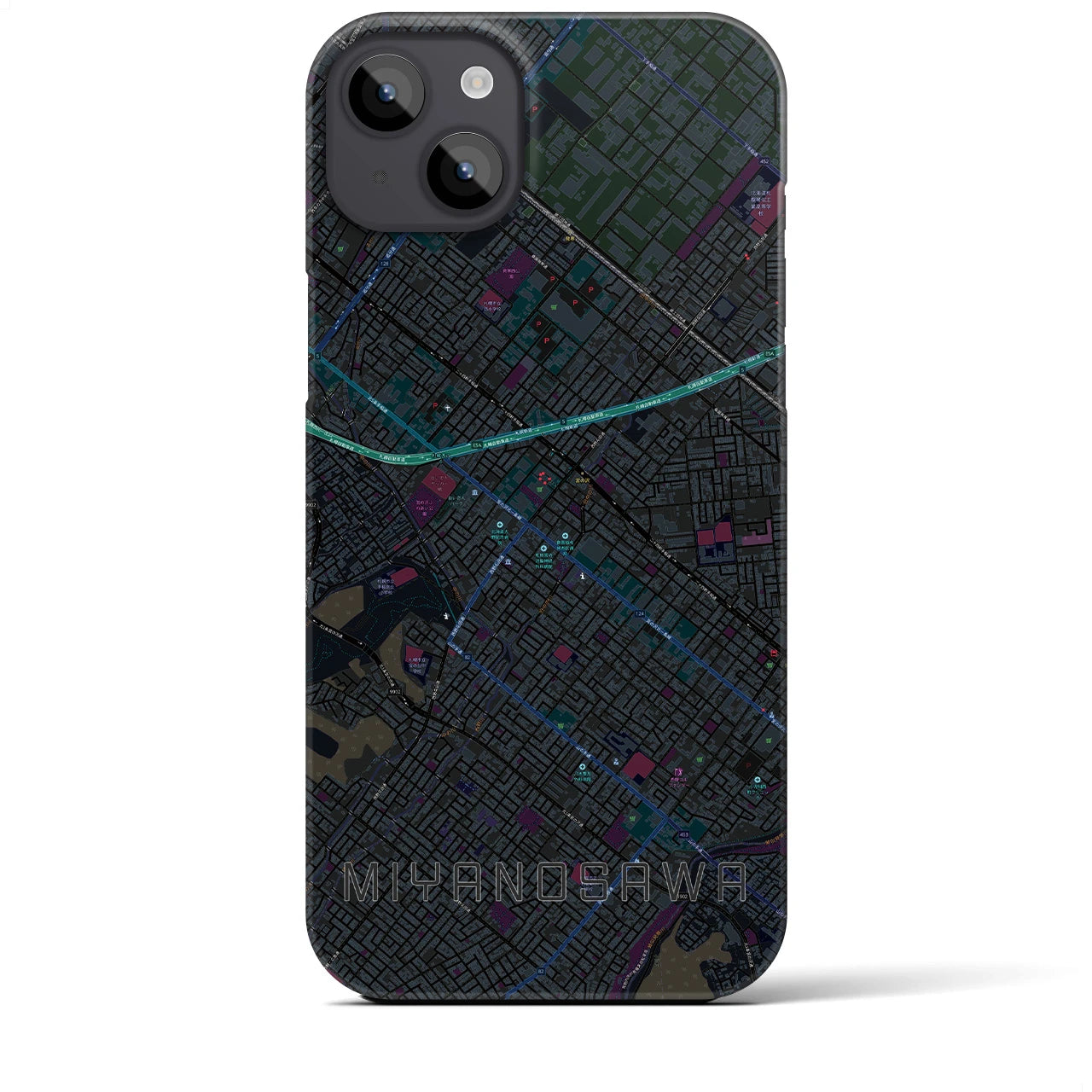 【宮の沢(北海道)】地図柄iPhoneケース(バックカバータイプ)
