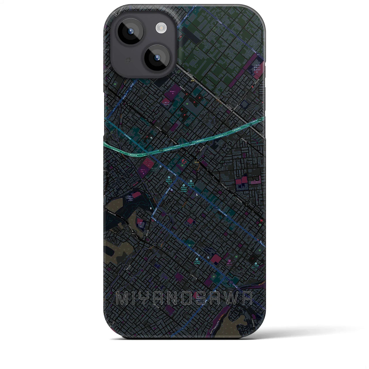 【宮の沢(北海道)】地図柄iPhoneケース(バックカバータイプ)