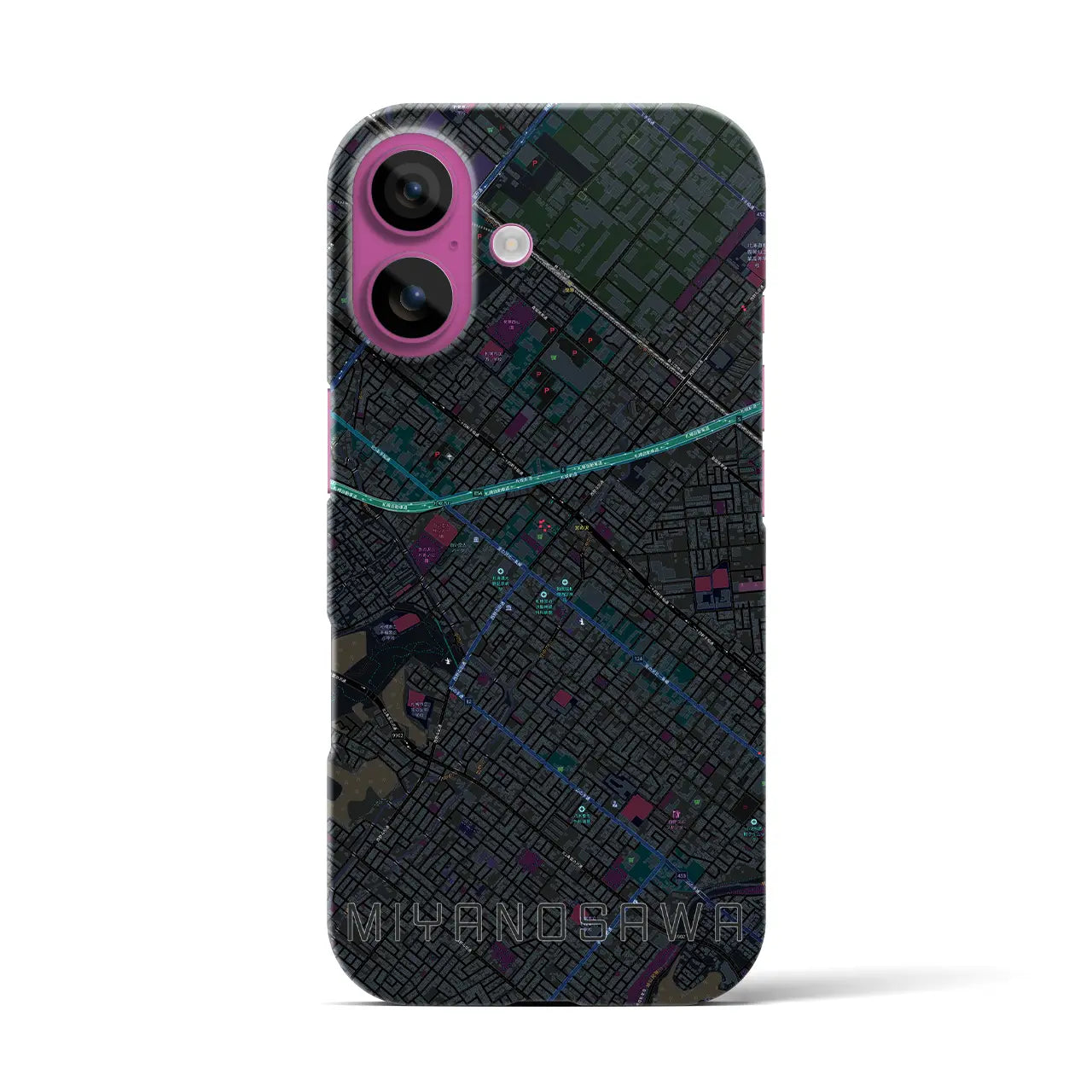 【宮の沢(北海道)】地図柄iPhoneケース(バックカバータイプ)