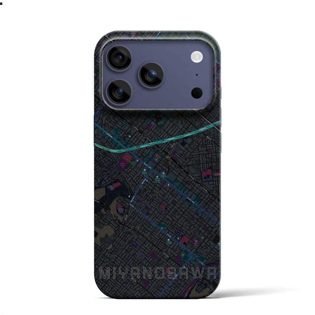 【宮の沢(北海道)】地図柄iPhoneケース(バックカバータイプ)