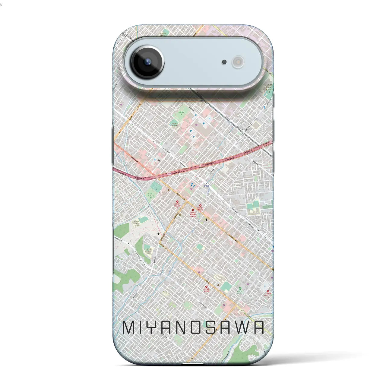 【宮の沢(北海道)】地図柄iPhoneケース(バックカバータイプ)