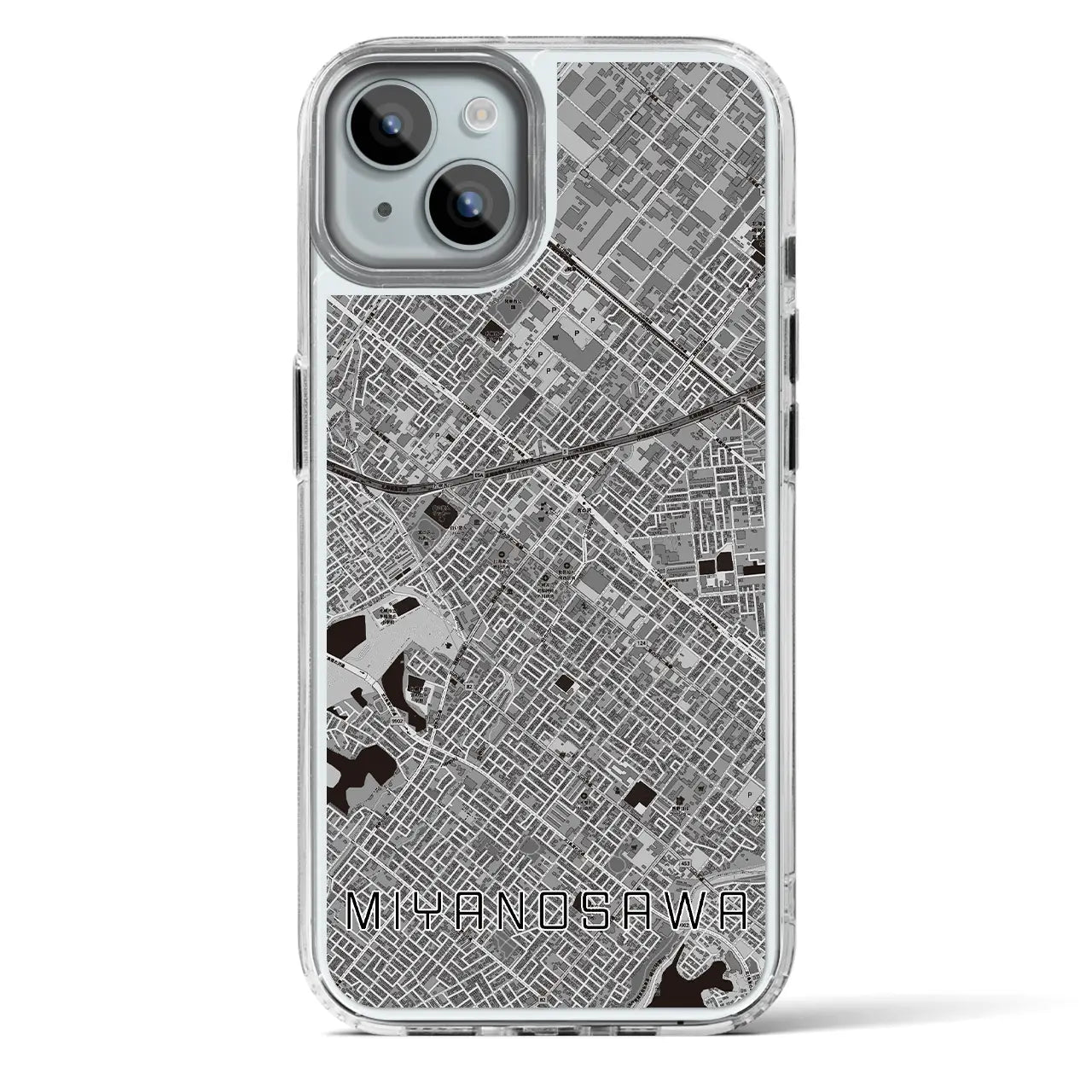 【宮の沢(北海道)】地図柄iPhoneケース(MagSafeタイプ)