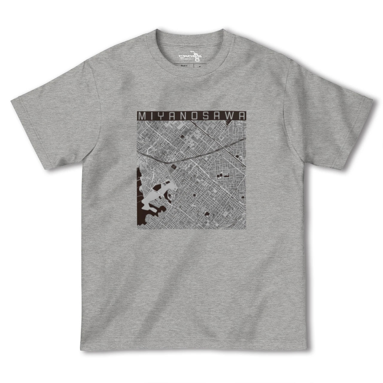 【宮の沢(北海道)】地図柄ヘビーウェイトTシャツ