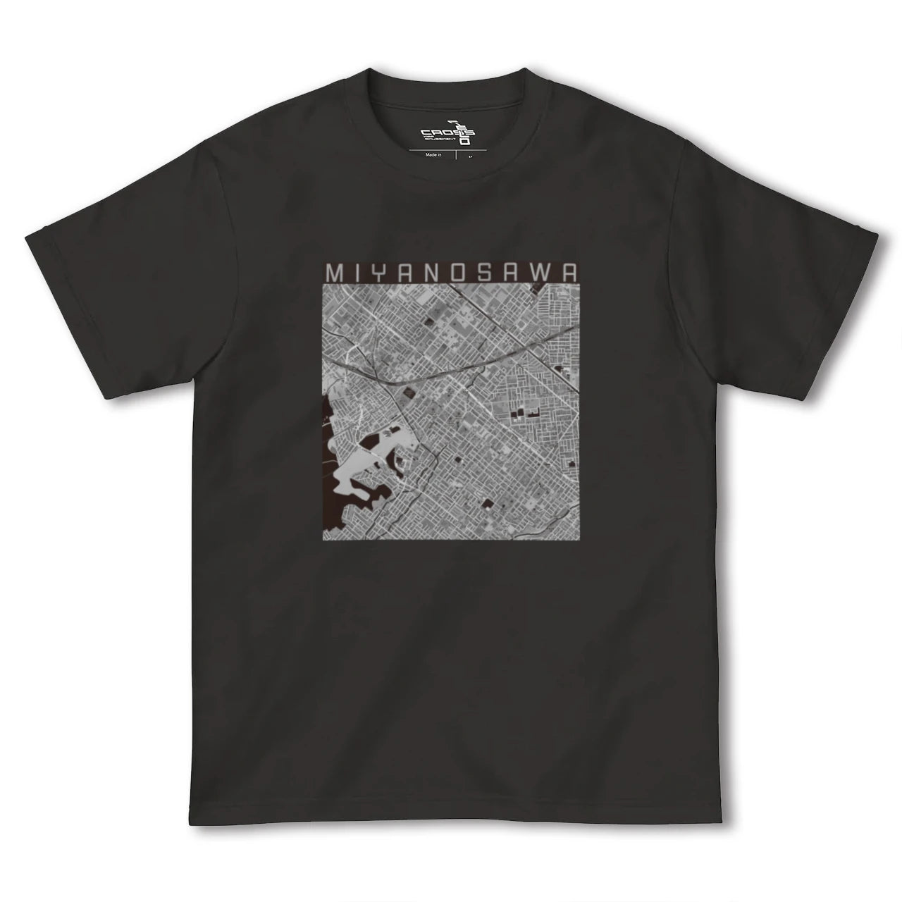 【宮の沢(北海道)】地図柄ヘビーウェイトTシャツ