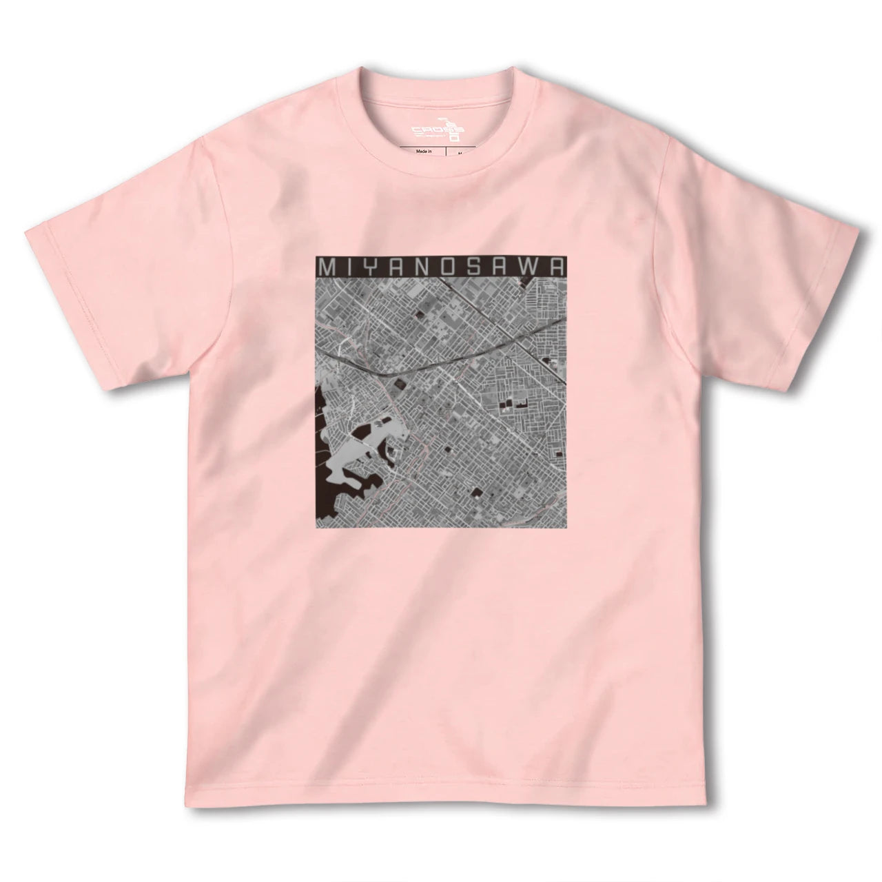 【宮の沢(北海道)】地図柄ヘビーウェイトTシャツ