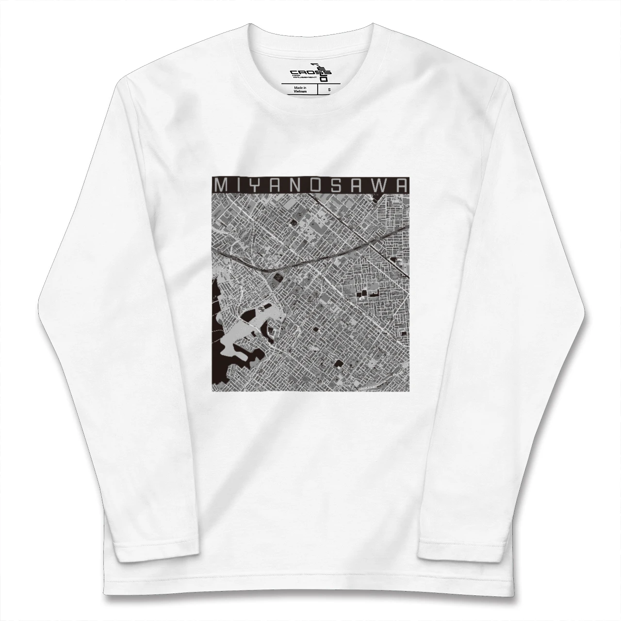 【宮の沢(北海道)】地図柄ロングスリーブTシャツ