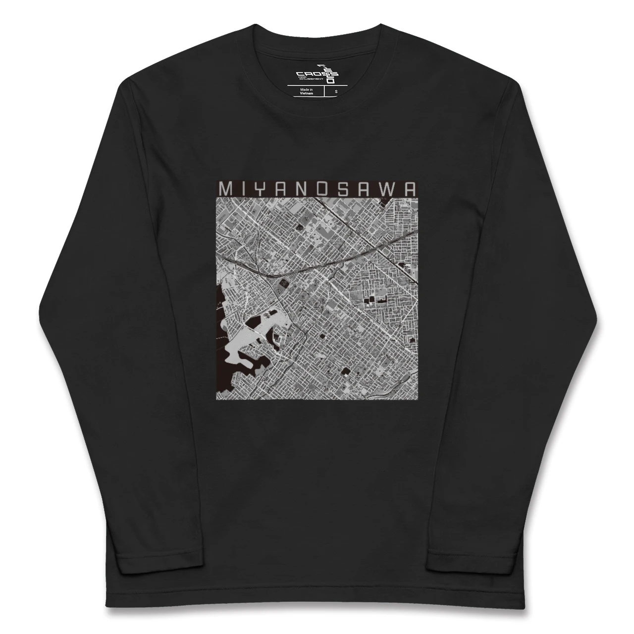 【宮の沢(北海道)】地図柄ロングスリーブTシャツ